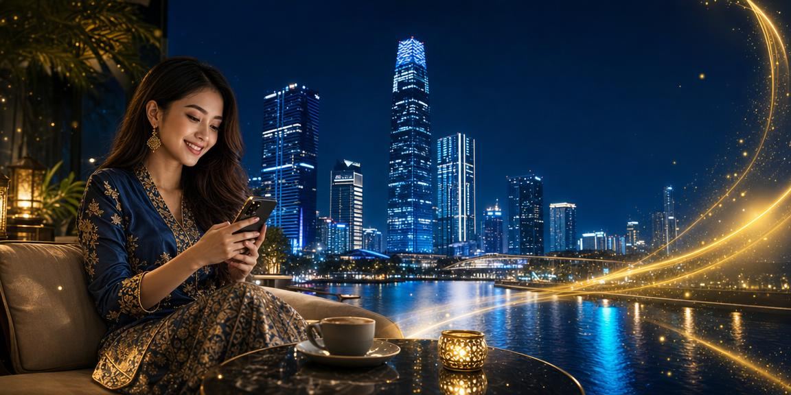 Pengguna Kuala Lumpur mengakses kasino langsung goltogel melalui telefon pintar pada waktu malam